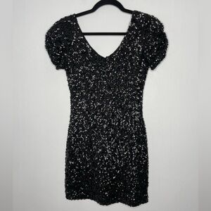 ONZE shop Montreal black sequins cocktail mini dress